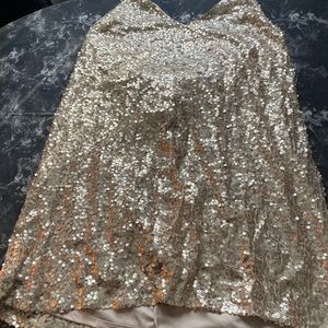 Gold holiday mini dress